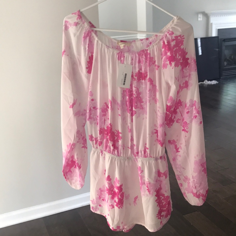 Floral off the shoulder romper
